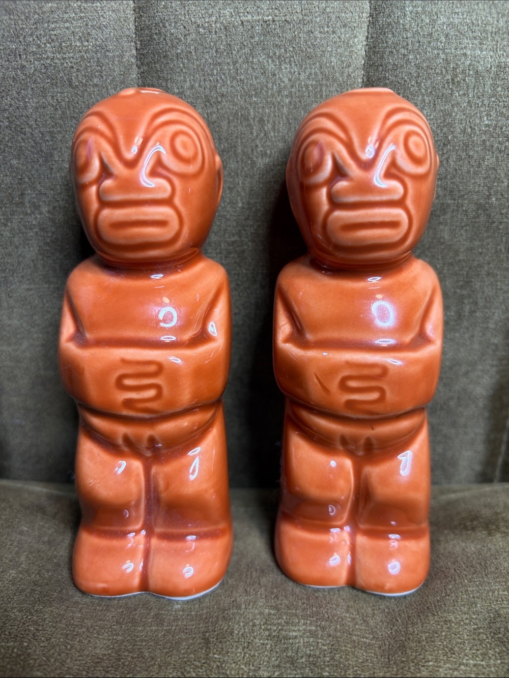 Vintage Mid-Century Tiki Barware Trader Vic's Shakers Pair with Stoppers